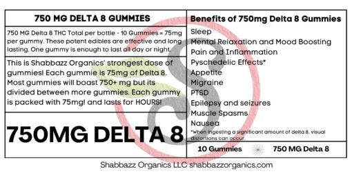 750MG Delta 8 Gummies