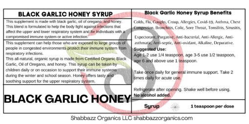 Black Garlic Honey Syrup