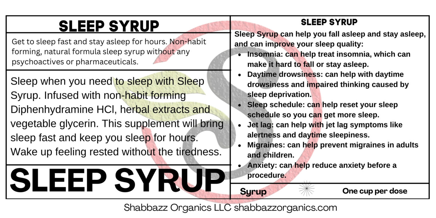Go Zzzz with Sleep Syrup - Shabbazz Organics LLC